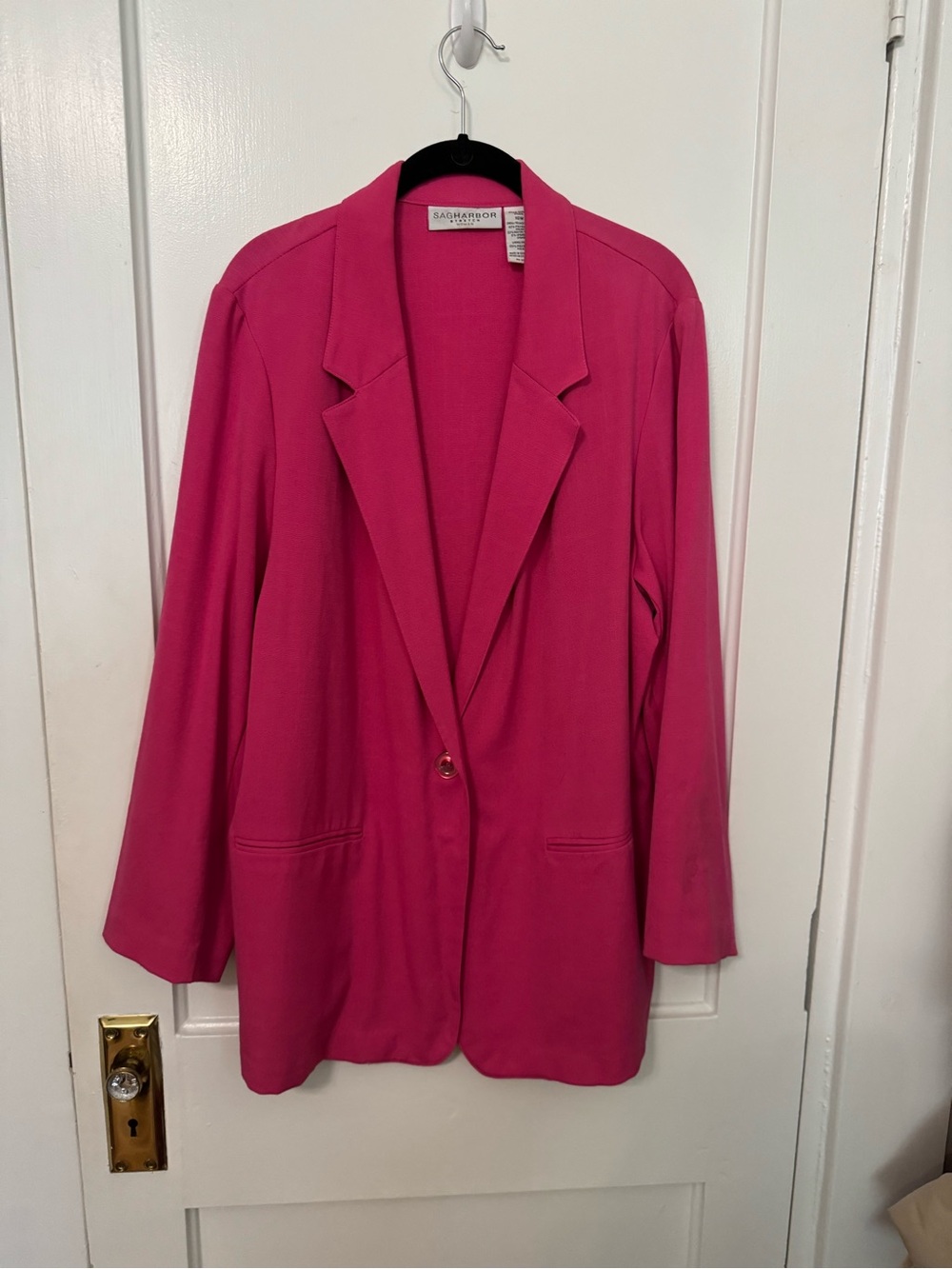 Sag Harbor Bright Pink Single-Button Blazer